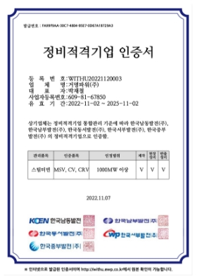 Maintenance Qualified MSV, CV, CRV-1000MW below